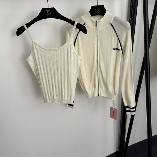 Style No. 20256934 Miumi* New Knitwear Set, Long-Sleeve Knit Cardigan with Logo