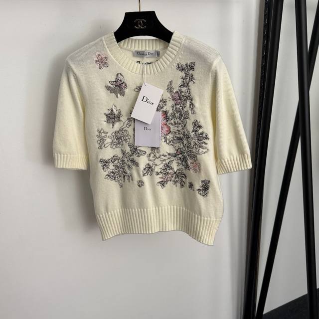 Style No. 20256927 Dio* New Butterfly Embroidered Flower Pullover Short-Sleeve W