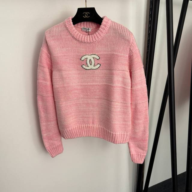 Style No. 20256924 Chanel* New Logo Embroidered Pullover Long-Sleeve Knit Sweate