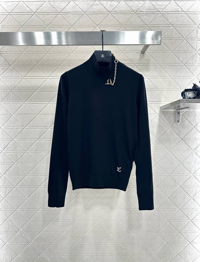 Louis Vuitto *2025 New Arrival High-Neck Chain Knit Pullover Sweater Custom Yb i