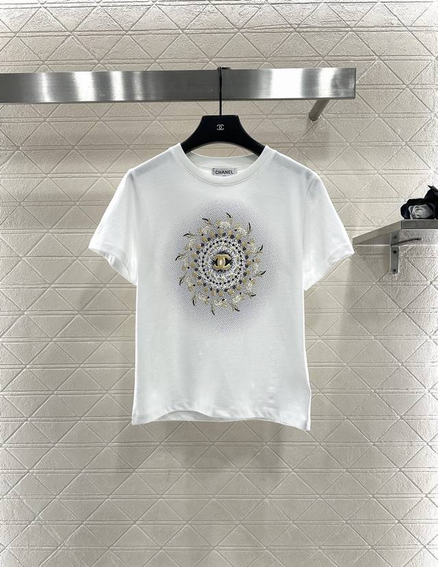 Chanel 2025 New Arrival Round Neck Embroidered Double C Logo Custom Yb Twill Cot