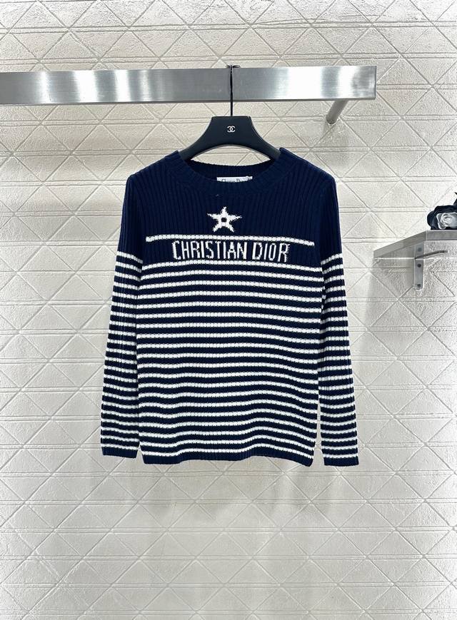 Dio*2025 New Arrival: Crew Neck Striped Knit Pullover Sweater. Made with custom