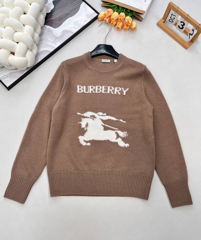 Burberry Equestrian Logo Crew Neck Wool Sweater. Originally purchased by for 10,