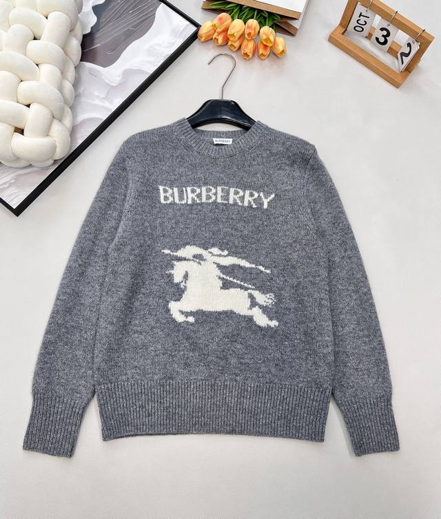 Burberry Equestrian Logo Crew Neck Wool Sweater. Originally purchased by for 10,