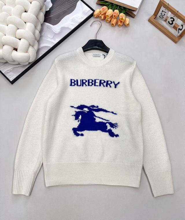 Burberry Equestrian Logo Crew Neck Wool Sweater. Originally purchased by for 10,