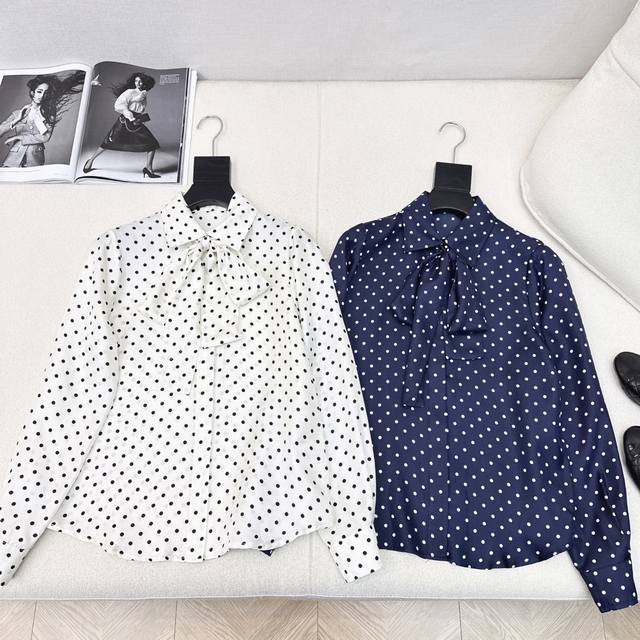 Exclusive First Release Slp30Ss Early Autumn Newest Retro Polka Dot Ribbon Silk