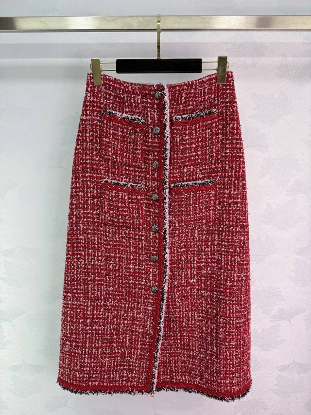 Chane*2025 Autumn/Winter New Round Neck Woven Dress and Skirt Set, Custom Made w