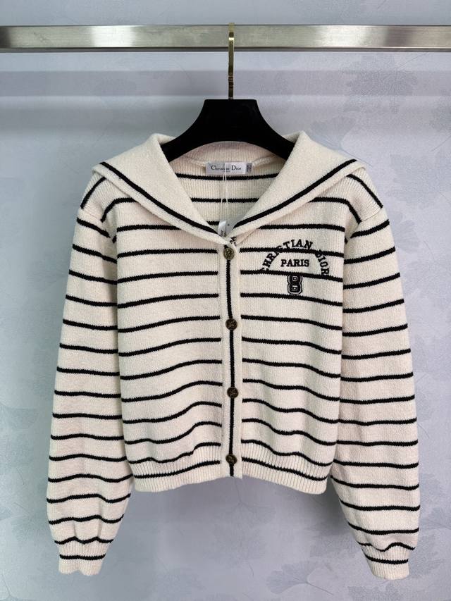 Dio* 2025 Autumn/Winter New Shawl Striped Knit Cardigan! Made from custom wool,