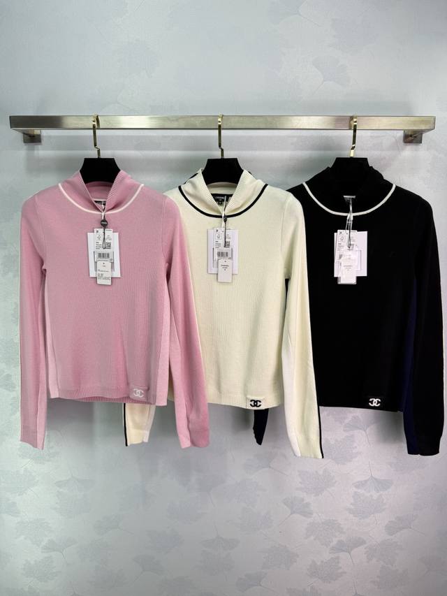 Ch*25N Autumn/Winter New High-Neck Wool Sweater. Soft and comfortable wool fabri