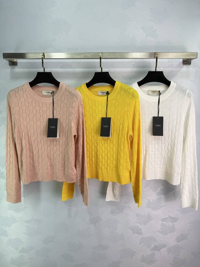 Fe*2025 New Jacquard Knit Long Sleeve - Classic Ff Logo Elements Interwoven with