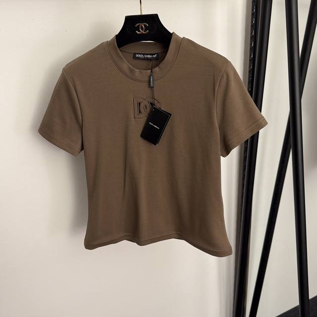 Style No. 20256912 Dg* New Dg Embroidered Letter Hollow-out Slim Fit Short Sleev