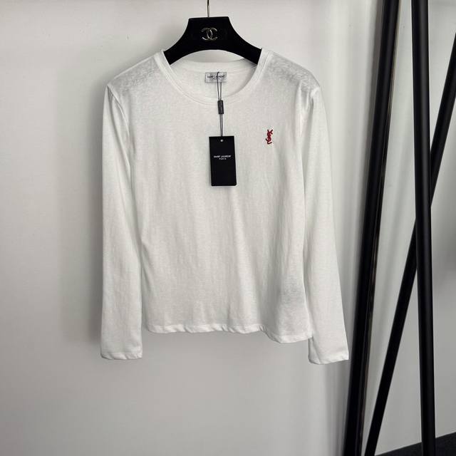 Style No. 20256911 YSL* New Logo Embroidered Red Letter Slim Fit Long Sleeve Bas Style No. 20256911 YSL* New Logo Embroidered Red Letter Slim Fit Long Sleeve Bas