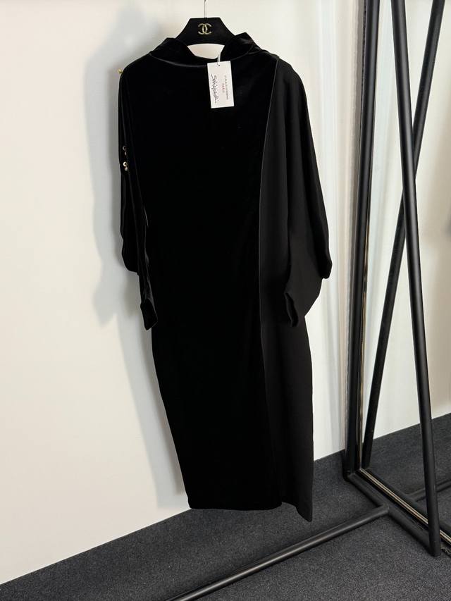 Style No. 20255065 Schiaparelli* New French Elegant Velvet Dress with Rhinestone