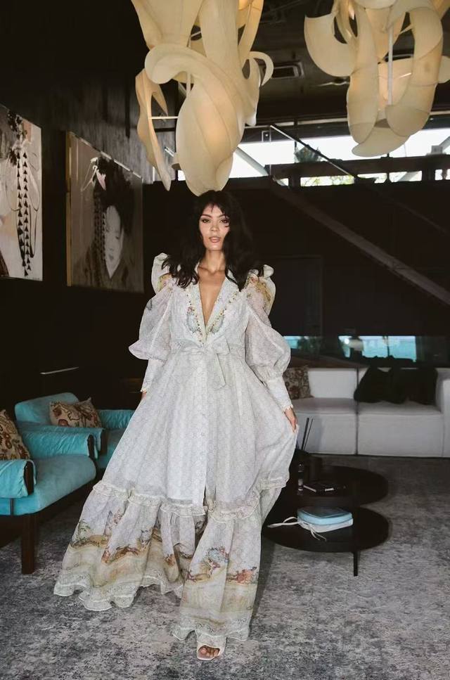 New Collared Puff Sleeve Button-Up Dress Smlxl Ddd