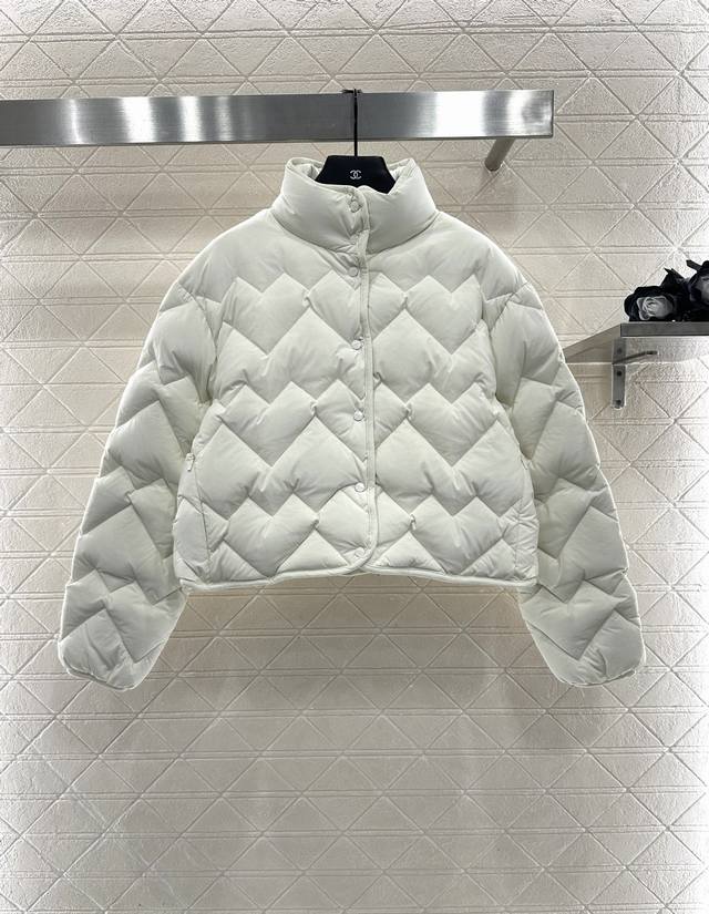 Moncle*2025 New Arrival Wave Heart Embossed Stand Collar Down Jacket Custom Yb W