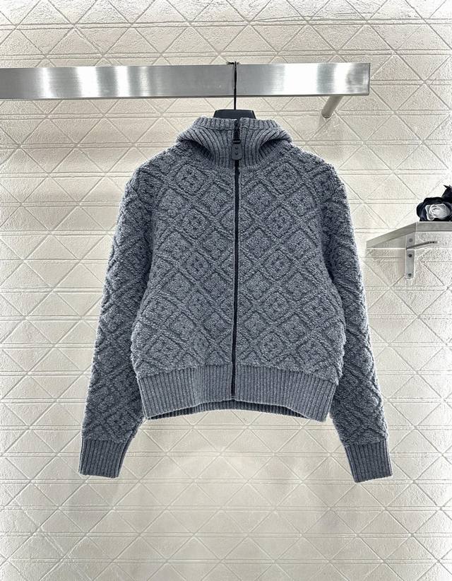 Louis Vuitto *2025 New Arrival Jacquard Knit Zip-Up Hooded Jacket Ski Collection