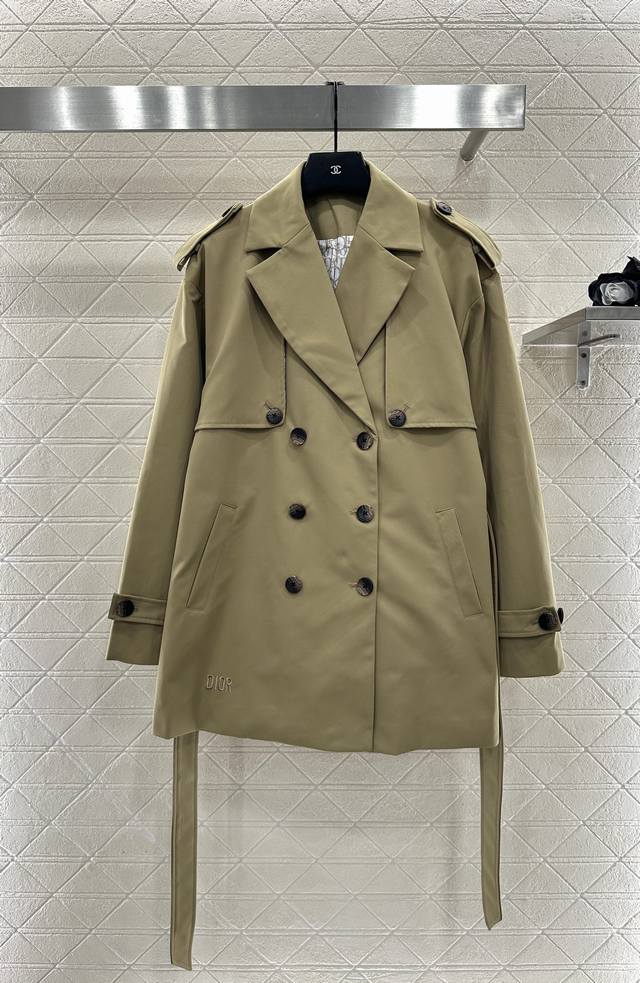 Dio*2025 New Arrival Belted Mid-Length Trench Coat Custom Yb Imported Trench Coa