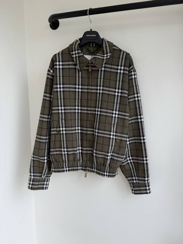 Bbr25 Autumn/Winter New Heavy-Duty Plaid Patchwork Lapel Custom Wool Zipper Coat