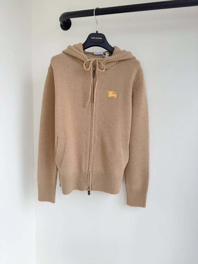 Bbr25 Autumn/Winter New Solid Color Wool and Cashmere Drawstring Hooded Zipper L