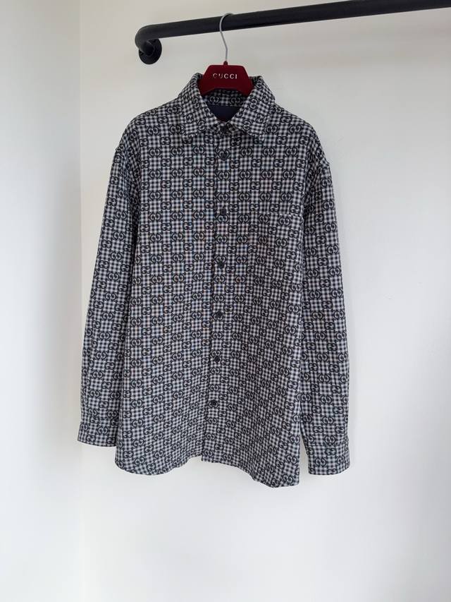 Gg25 Autumn/Winter New Fine Check Long-Sleeve Shirt, Custom Made, All-over Doubl