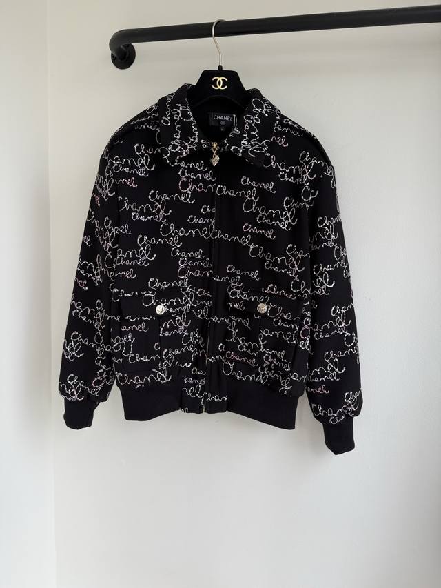 Top-tier Chane 2025 Fall/Winter New Heavy-duty Sequin Embroidery Premium Wool Fa