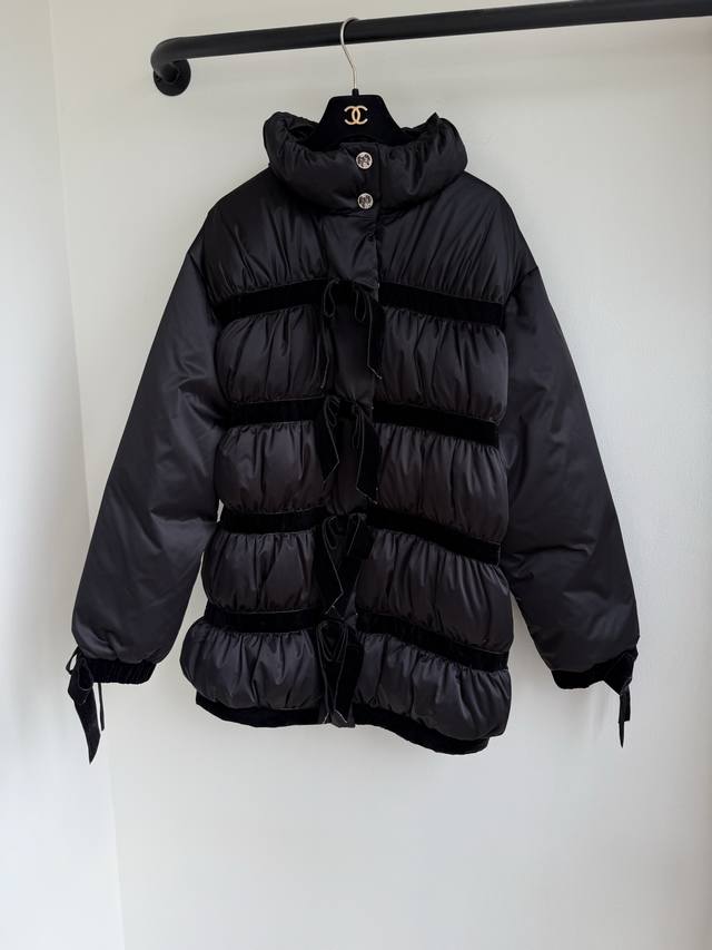 Top-tier version Chane 25 Ski Series New Custom Black High-Neck Patchwork Metal