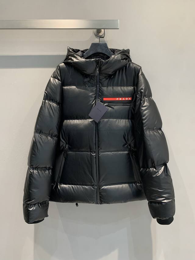 New arrival! Prad*Linea Rossa red label down jacket, made of double-layer lightw