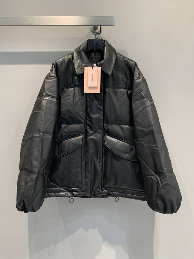 New Arrival! Piupi 2025 Autumn/Winter Retro Chic Down Jacket with Leather Collar