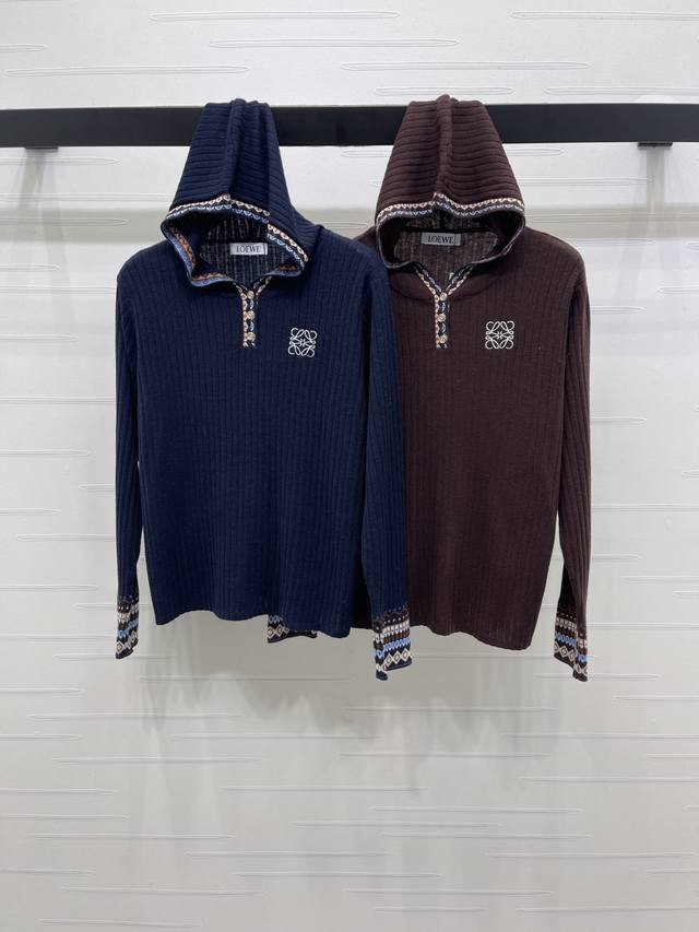 New Arrival! High-Quality Original Loew*2025 Autumn/Winter Collection! Hooded Kn