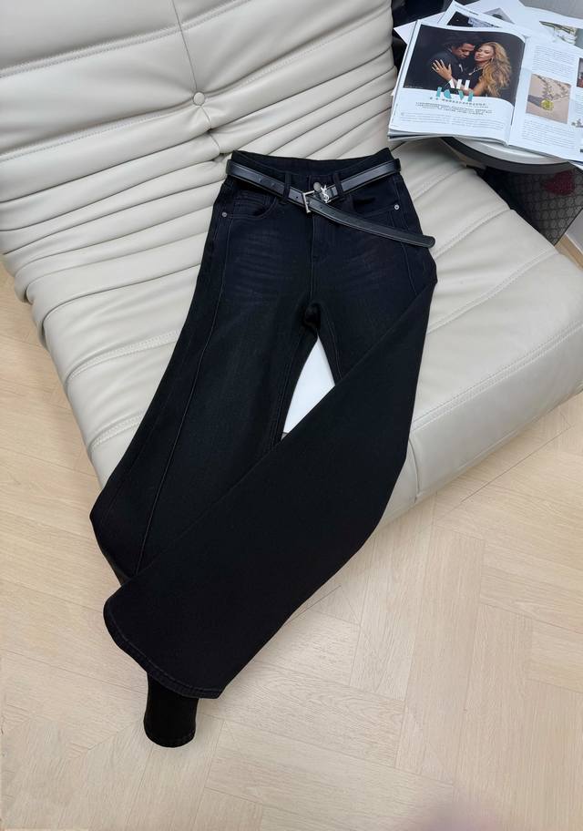 2025 Autumn/Winter Newest Saint Laurent Fleece-Lined Thick Flared High-Waisted J 2025 Autumn/Winter Newest Saint Laurent Fleece-Lined Thick Flared High-Waisted J