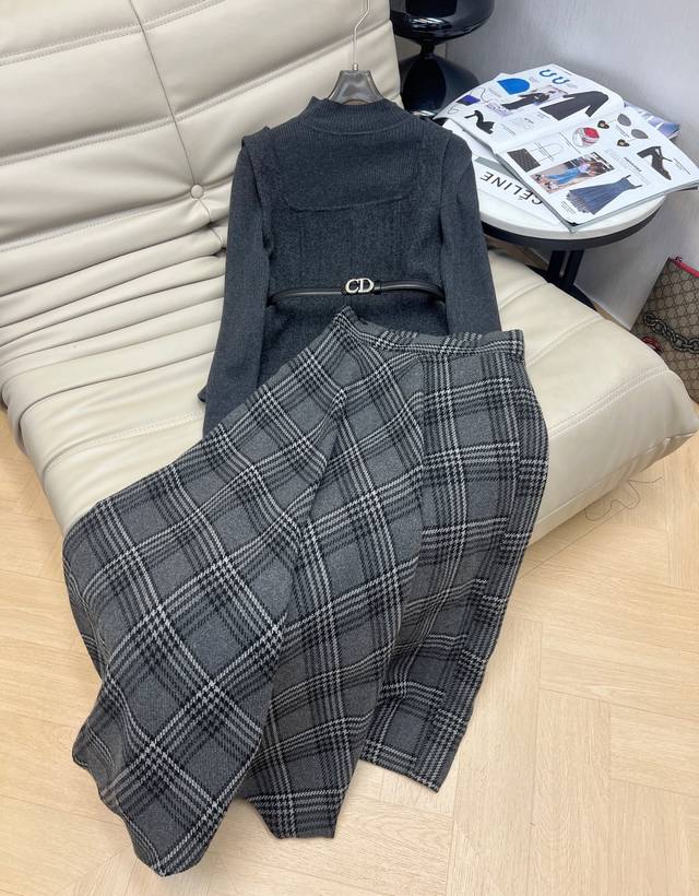 2620 Newest style three-piece set: base layer top, camisole, plaid skirt, and CD