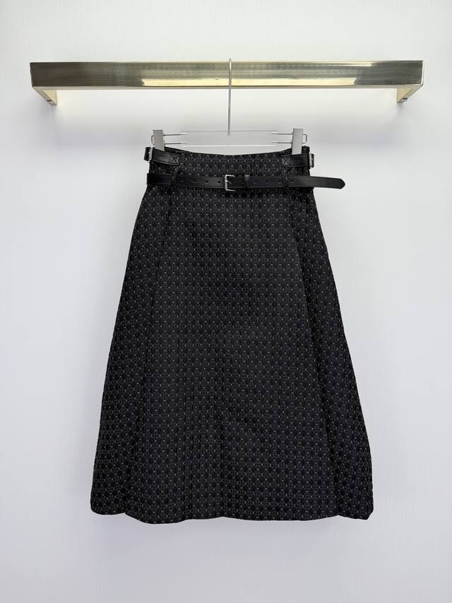 Dio* 25Ss Autumn/Winter New Style Midi Skirt with Rattan Pattern Jacquard Fabric