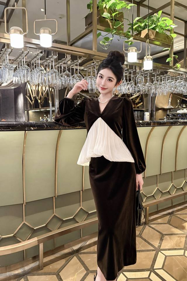 Set 70s Autumn/Winter New Arrival European Style Elegant Vintage Style Color Blo