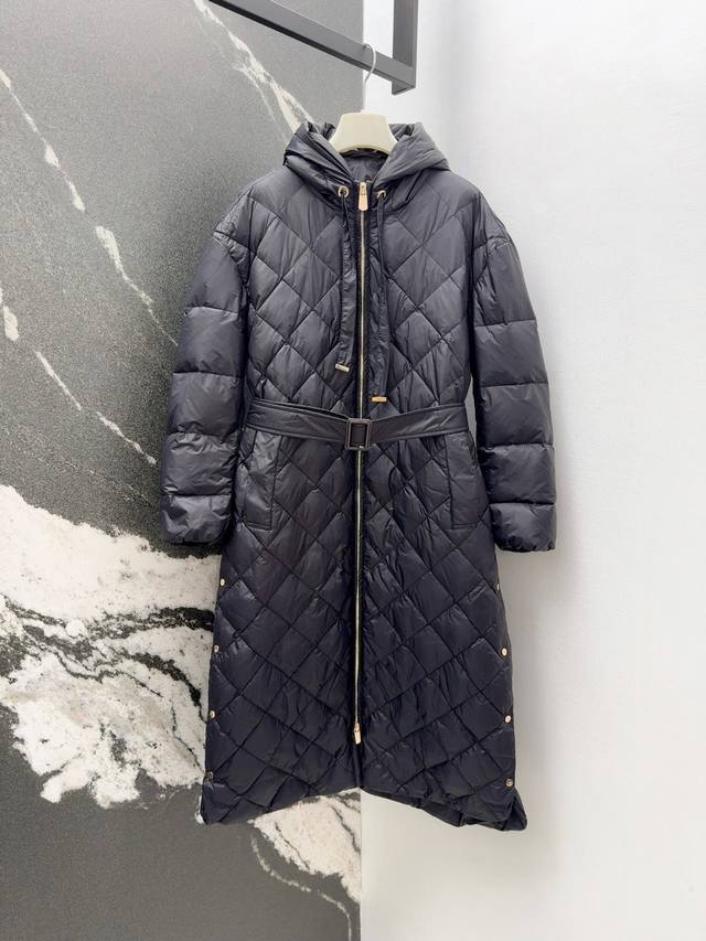 Max 25Ss Autumn/Winter New Arrival Classic Long Hooded Down Jacket. Highly pract