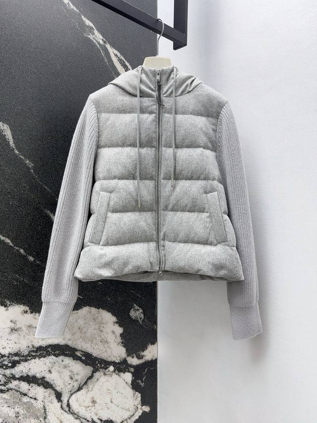 Bc 25Ss Autumn/Winter New Arrival: Patchwork Wool Fur Hooded Down Jacket. Look n