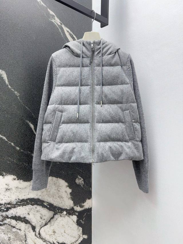 Bc 25Ss Autumn/Winter New Arrival: Patchwork Wool-lined Hooded Down Jacket. Look