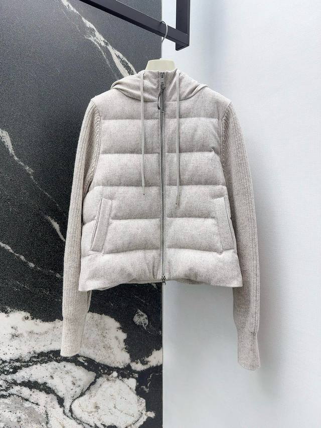 Bc 25Ss Autumn/Winter New Arrival: Patchwork Wool-lined Hooded Down Jacket. Look