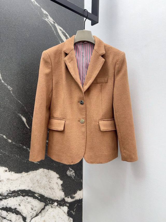 Tb 25Ss Autumn/Winter New Arrival Gold-Button Wool Suit Jacket. Classic three-co