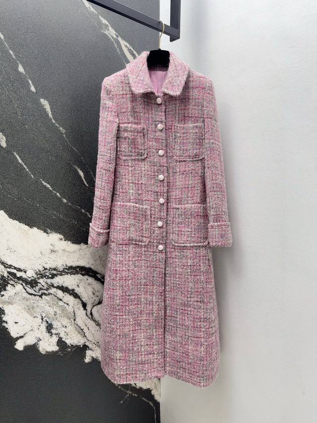 C brand 25Ss Autumn/Winter New Arrival French Sweet Chanel Style Pink Wool Long
