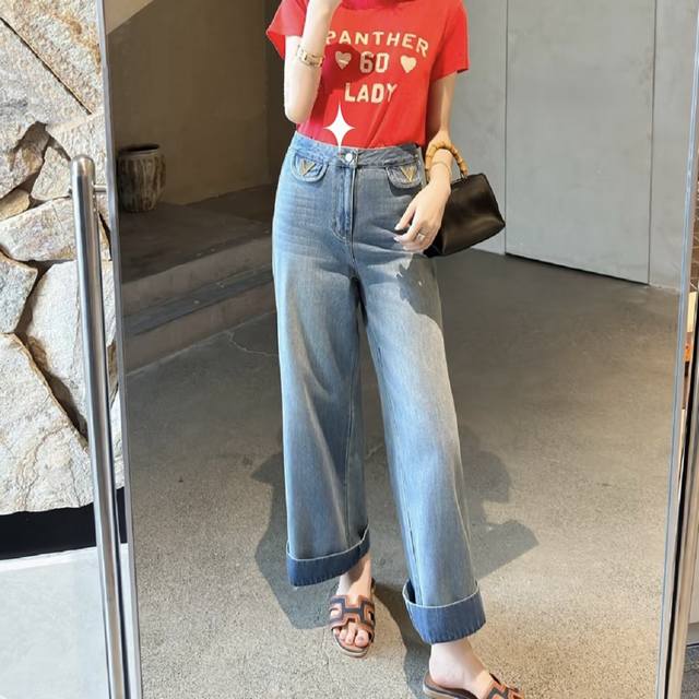 Valentin*O New high-end custom double-washed soft denim fabric, classic V-shaped