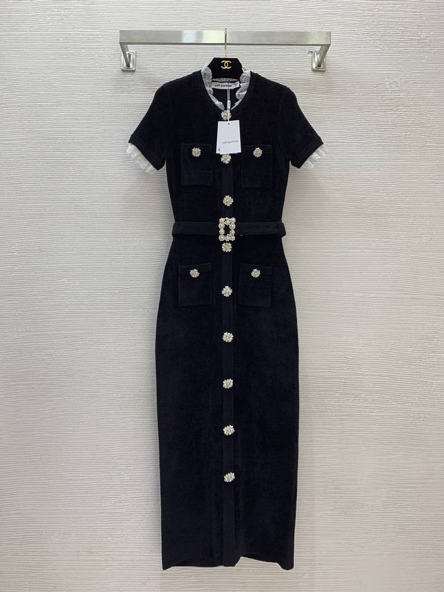 Self-Portrai* New high-quality 1:1 custom-made velvet chenille knit fabric, the