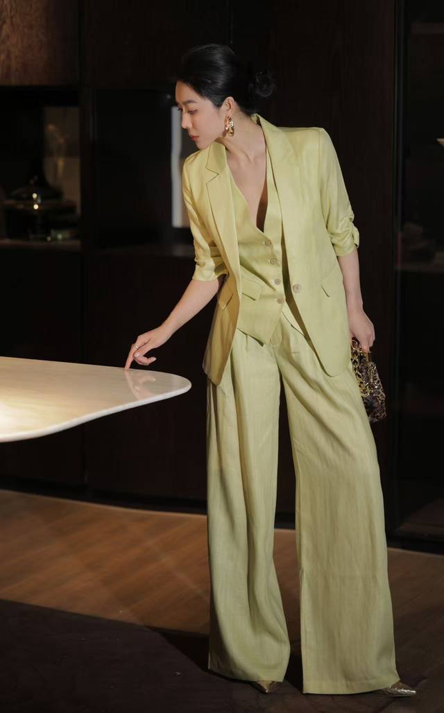 Dio* Summer New High-End Custom Thin Linen Fabric! Elegant Commuter Fashion Thre