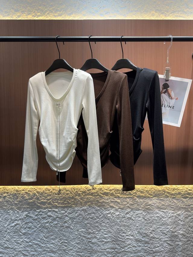 Schiaparelli 2025 Autumn/Winter New Merino Cashmere Pleated U-Neck Tie Chain Bas