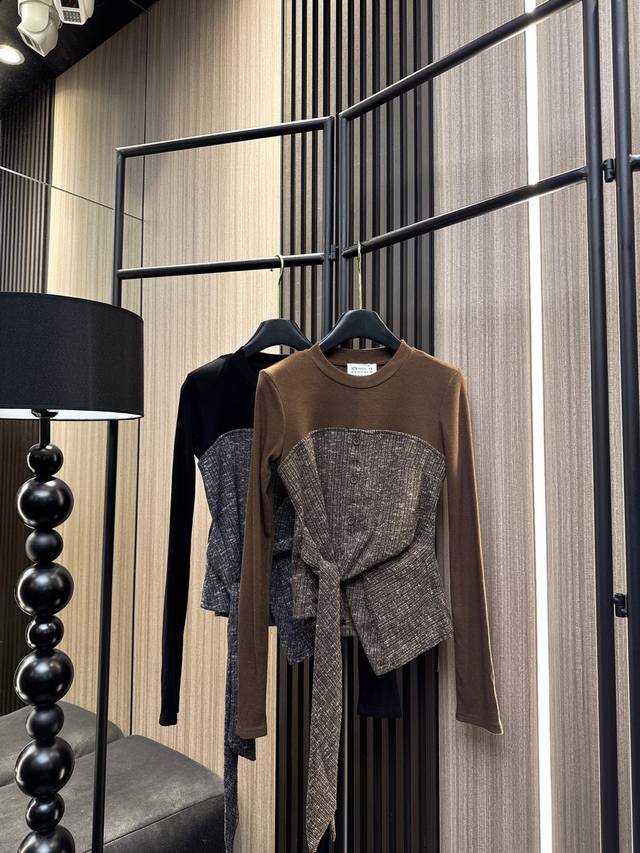 Magella 2025 Autumn/Winter New Arrival: Magella Color-Blocked Strapless Top, Red