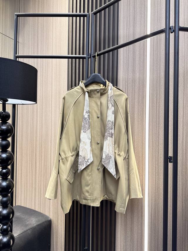 Isabelle's 2025 Autumn/Winter New Arrival: Mid-Length Trench Coat with Scarf and