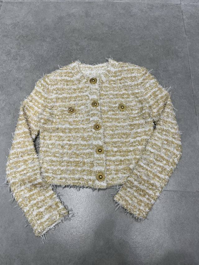 2025 Autumn/Winter New Apricot Tweed Coat (Ddd) Size: S-L (Ddd) Custom-woven and