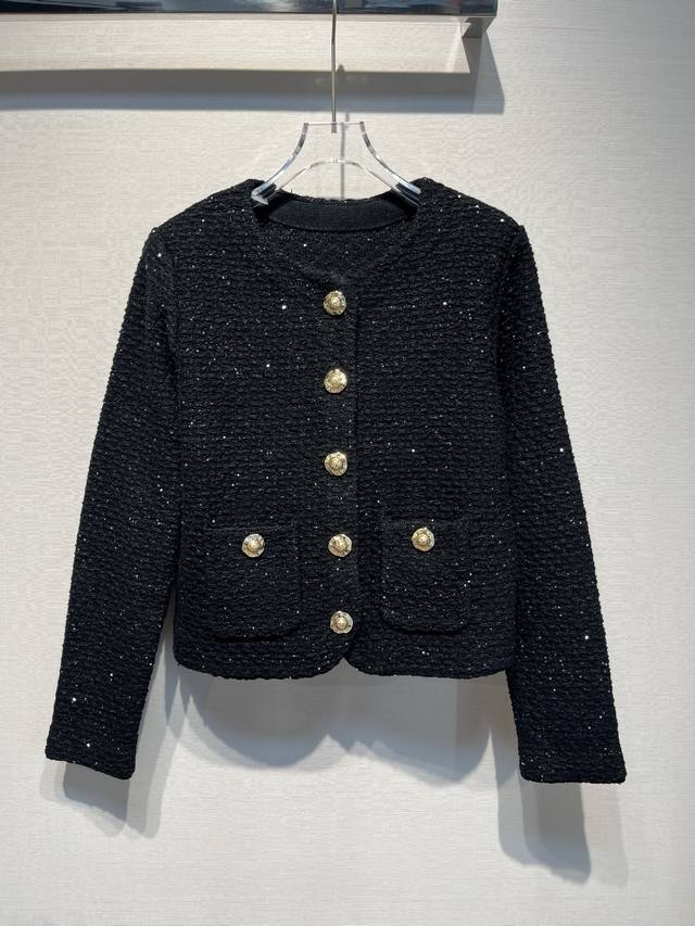 2025 Autumn/Winter New Burberry Gold Button Tweed Coat, Elegant Style (Ddd) Size