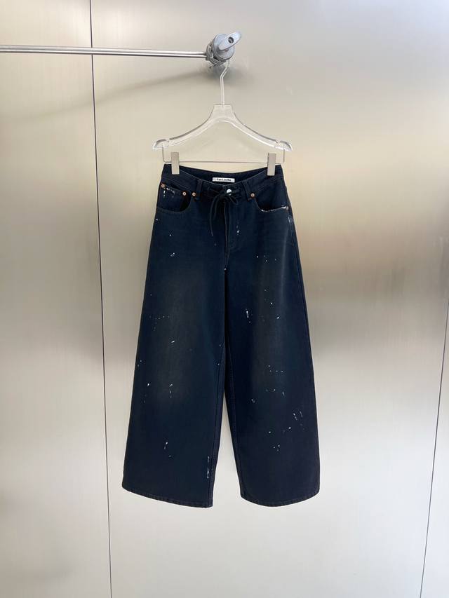 New Arrival 2025 Autumn/Winter New Splatter Paint Loose Straight Leg Denim Pants