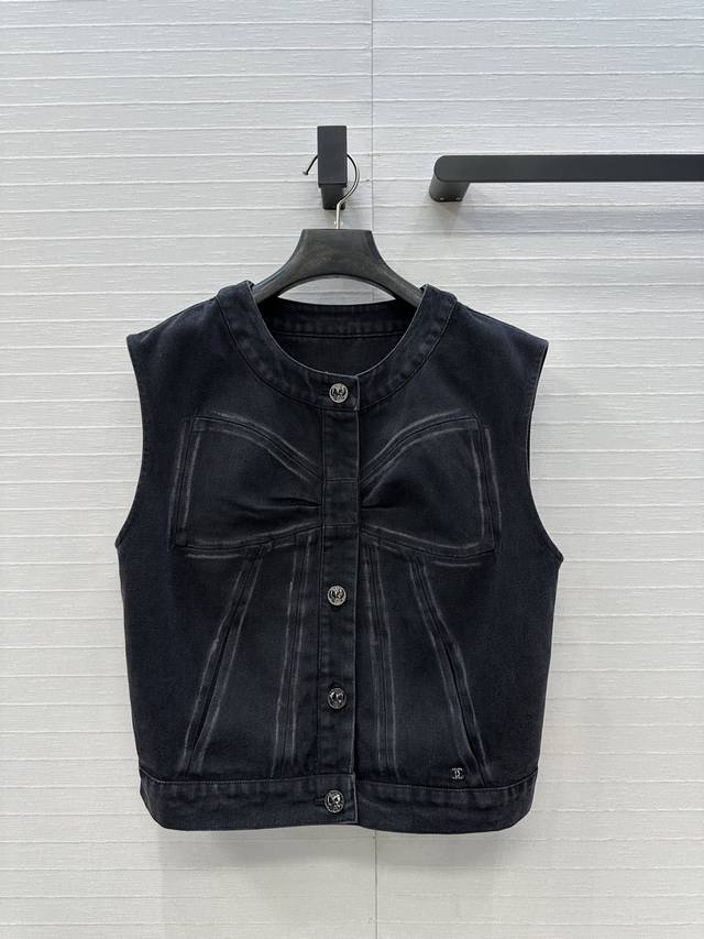 Exclusive First Release: Coco Girl's 25K Super Popular Bow-Tie Denim Vest! A mus