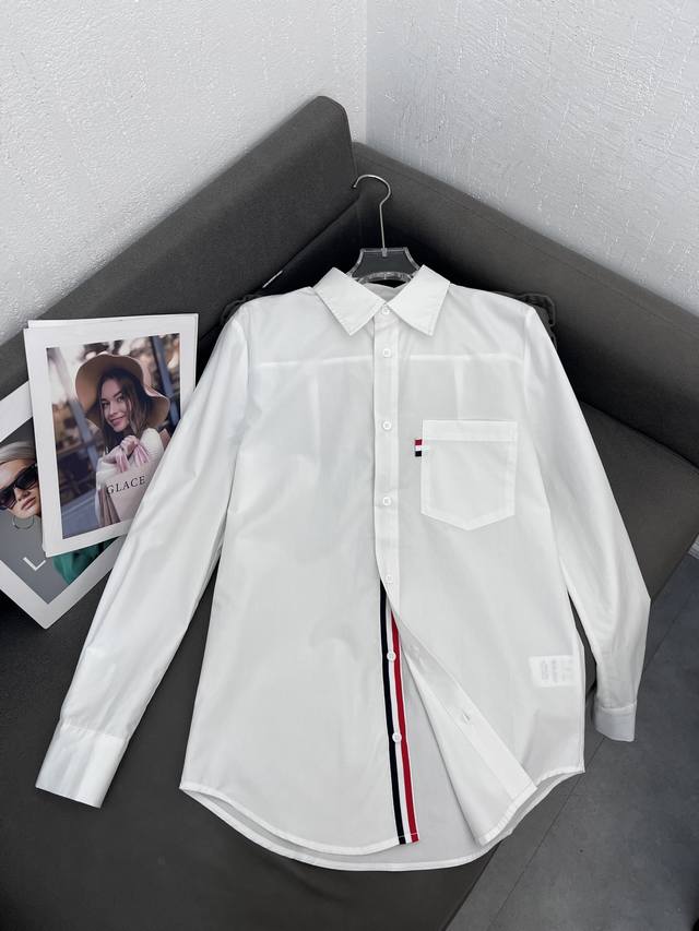 Thombrowne New Tb College Style Menjin Ribbon White Shirt Casual Versatile Shirt